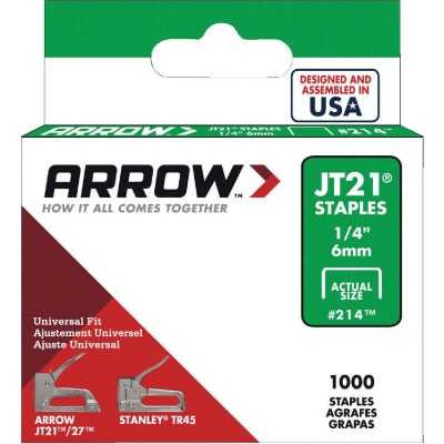 Arrow JT21 Light Duty Staple, 1/4 In. (1000-Pack)