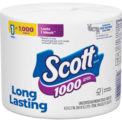 Kimberly Clark Scott 1000 Sheets Per Roll Regular Toilet Paper